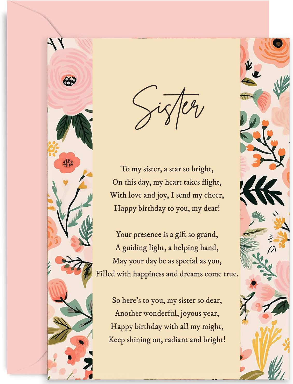 Artery8 Birthday Card Colourful Flower Bouquet In Blue Vase Painting For Her Gran Sister Niece Daughter Wife Woman Greeting Card