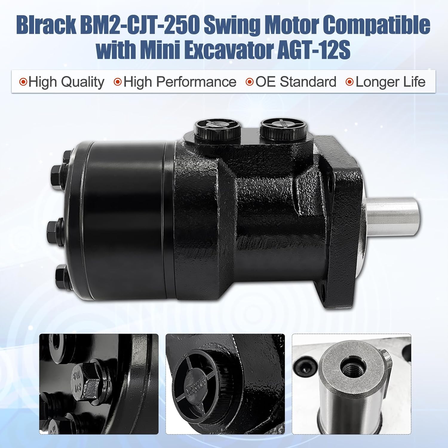 BM2-CJT-250 Swing Motor Fit for AGT-12S Mini Excavator | Hydraulic Swing Drive, BM2CJT250, Smooth Swing Performance