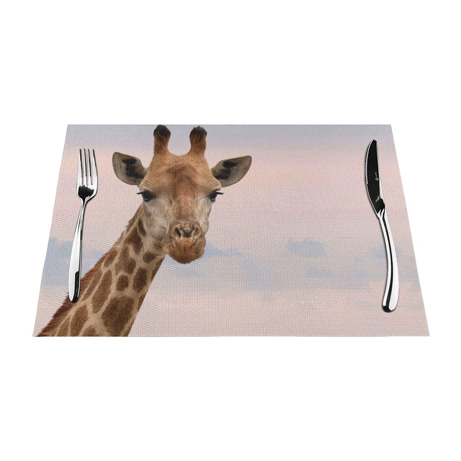 Set de table girafe pour repas de famille et décoration exotique