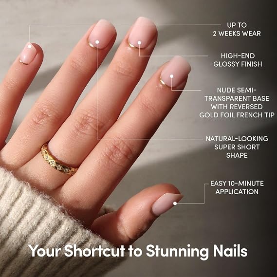 Glamnetic Press On Nails - Extra Short, Glossy Fake Nails 30 Pc Full Kit