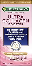 Nature’s Bounty Optimal Solutions Ultra Collagen Booster for Healthy-Aging Supplement, Resveratrol, Hyaluronic Acid – Collagen Capsules for Women, 48 Capsules