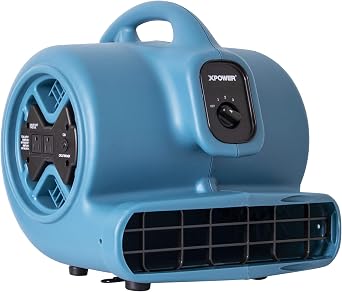 XPOWER P-600A Pro 1/3HP 2600 CFM Centrifugal Air Mover, Carpet Dryer, Floor Fan, Blower, for Water Damage Restoration, Janitorial, Plumbing, Home Use