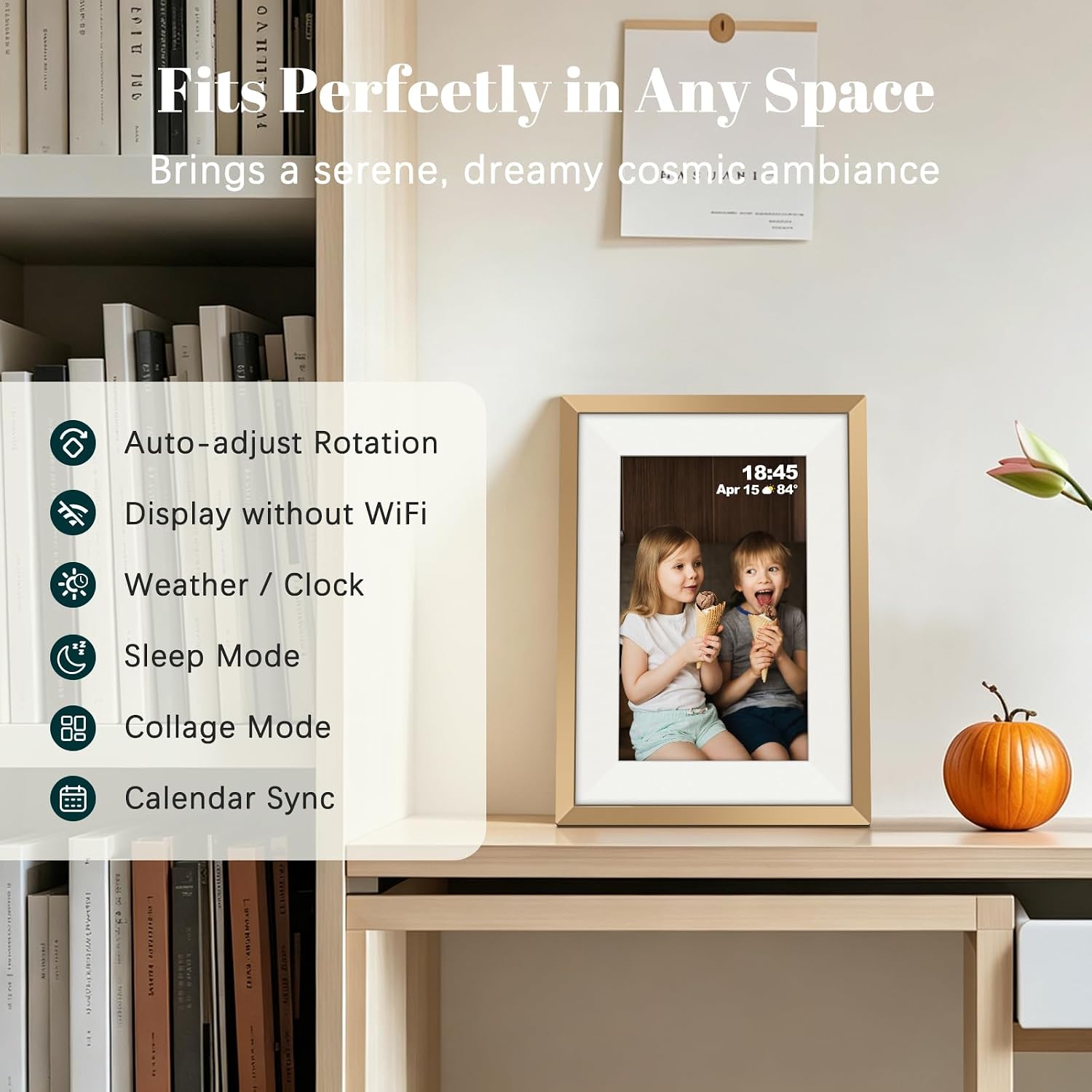Frameo Digital Picture Frame WiFi 10.1" Dawn Gold Photo Frame