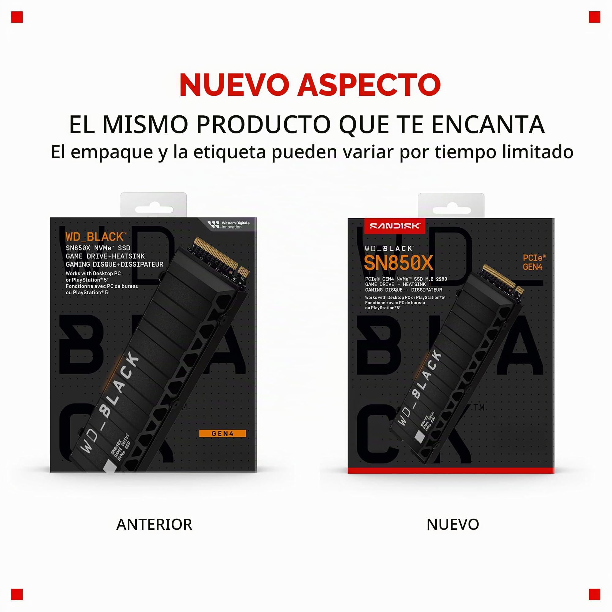 Amazon.com: WD_BLACK SSD NVMe SN850X de 2TB con disipador de calor