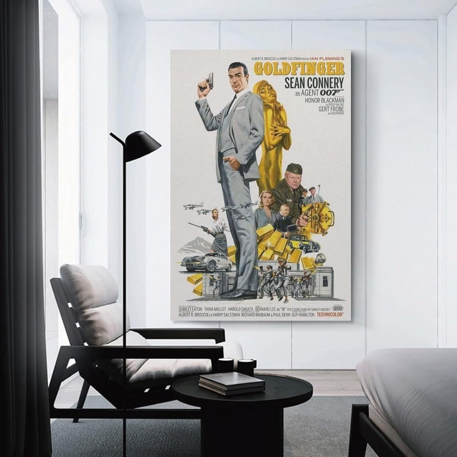 Movie Poster Goldfinger (1964) Movie Art Posters Canvas Wall Art Poster For Room Aesthetic And Decoration Canvas Painting Posters And Prints Wall Art for Living Room Bedroom Decor 24x36inch(60x90cm) image 3