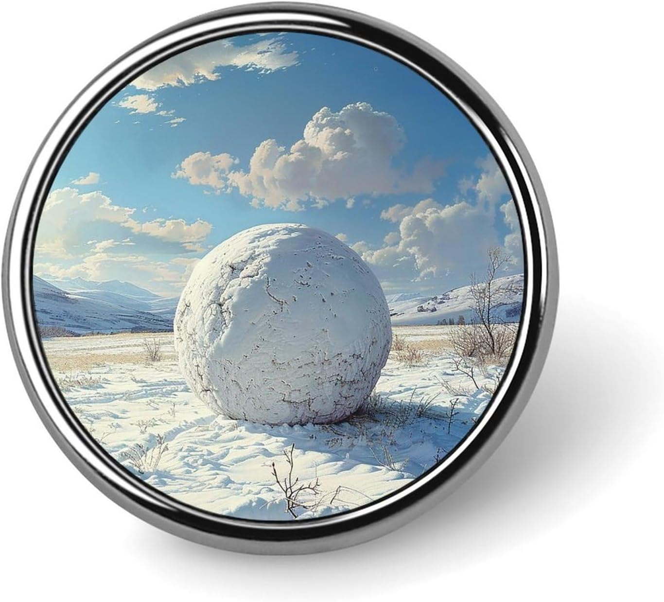 1 Inch Round Badge Metal Button Maker Supplies Snowball Badge with Pin Funny Gifts for Couples, Friends, Clothing Accessories
