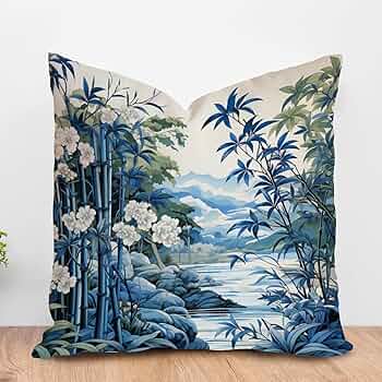 Amazon.com: ArogGeld Chinoiserie Chic Cushion Cover Blue and White