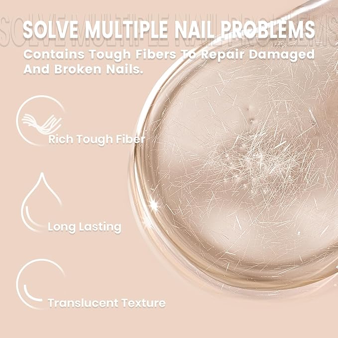 RARJSM Esmalte de Uñas Gel Fibra de Vidrio Transparente 15ml miniatura 2