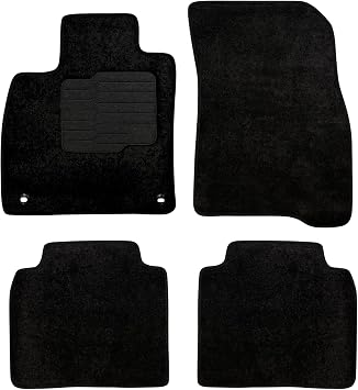 ecoMats Carpet Floor Mats for 2023 2024 2025 2026 Honda Accord, with Non Slip Driver Heel Pad and Safety Locks, Front and Rear Set, Black, Including Hybrid Models