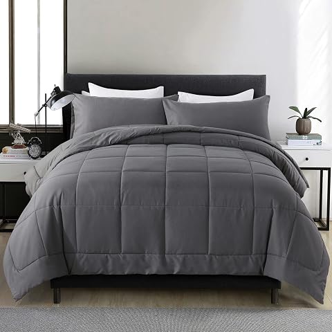 DOWNCOOL Set copripiumino per tutte le stagioni, set di biancheria da letto con 2 federe, 3 pezzi, set di biancheria...