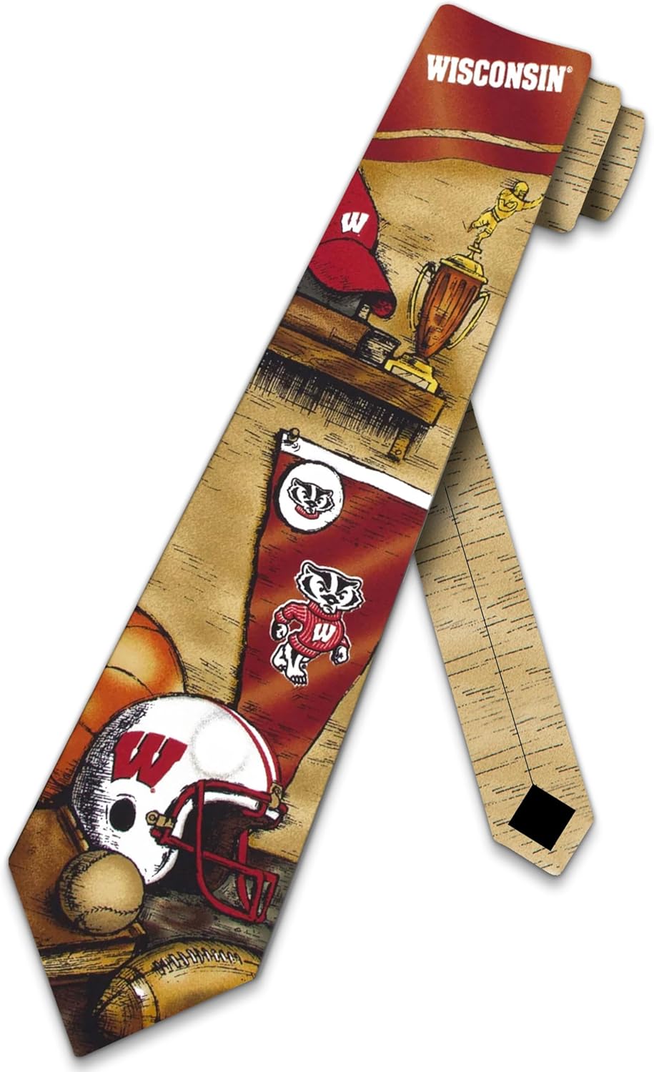 Eagles Wings Wisconsin Ties Badgers Mens College Neckties