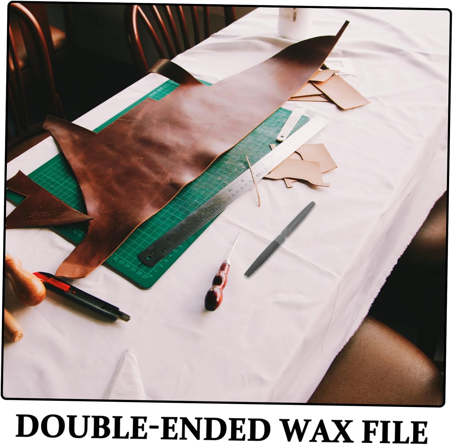 Gatuida Double Ended Wax Carving Tool Half Round Flat File for Jewelry Making Accurate Shaping Smoothing Versatile Multiuse Design for Precision Wax Modeling and Filing