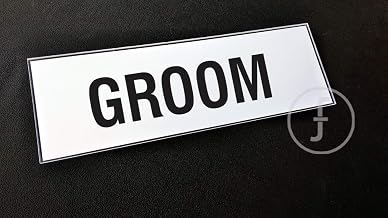 fingerz Groom Laminated Glass Hanging Sign Board Mall Office Shop Signage (25 x 10 cm)
