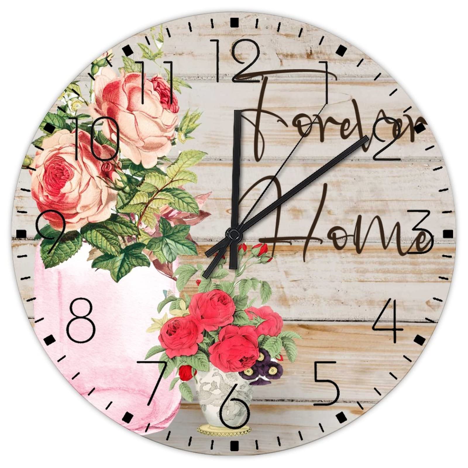 Horloge murale en bois fleurie pour sublimer l'entrée et la salle à manger