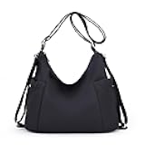 Women’s Lightweight Nylon Crossbody Bag - Convertible Shoulder/Backpack, Fit for Work, Travel & Daily Use (black)