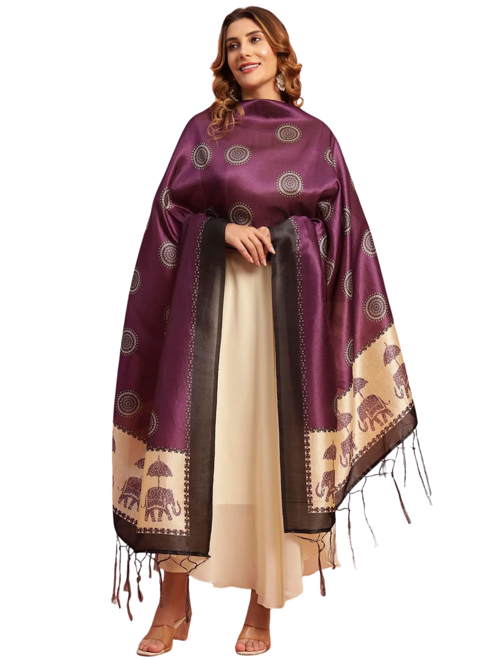 akshadeep Women's Chanderi Silk Blend Abstract Pattern Dupatta with 2.20 Meters | Women’s cotton printed dupatta with tassels-picture-40