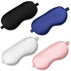 Yuanchu 4Pcs Sleep Eye Masks Silky Soft Satin Eye Mask Cover Night Eyeshade Travel Nap Effective Shading Blindfold