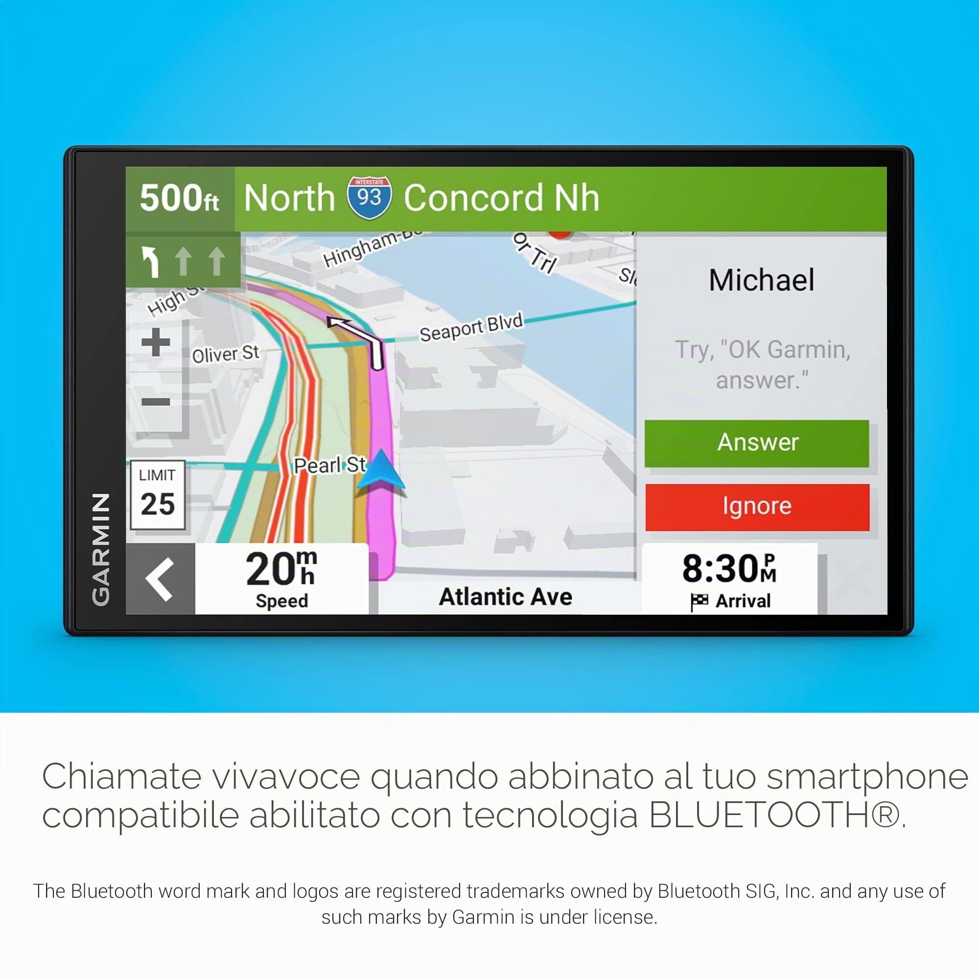 Garmin DriveSmart 76, navigatore GPS per auto da 7", con mappe luminose e nitide ad alta risoluzione e Garmin Voice Assist (rinnovato)