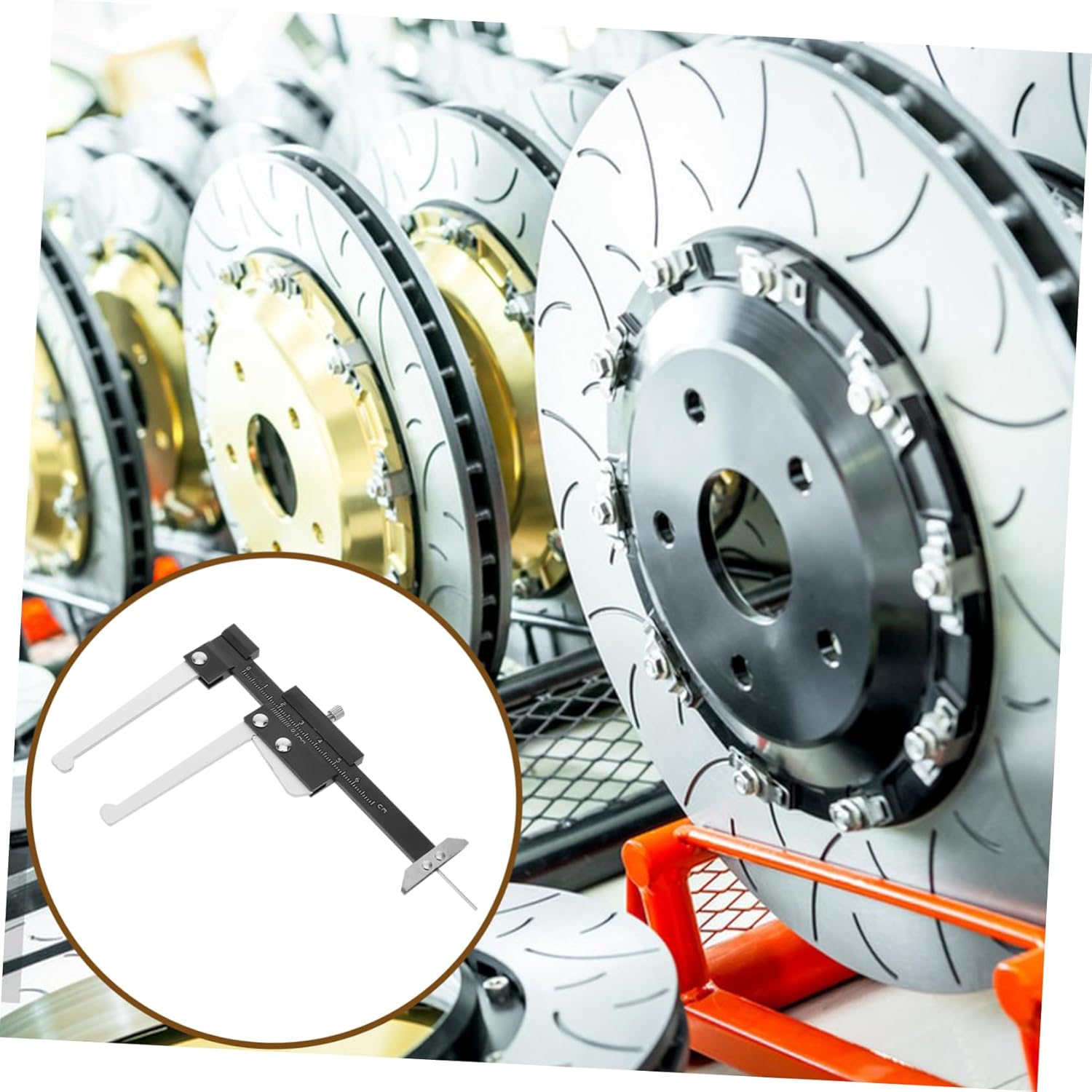 Brake Pad Thickness Gauge Measuring Tool for Accurate Brake Disc Wear Assessment and Easy Use Gauge Tool Multifunctional Measurement for Vehicle Maintenance