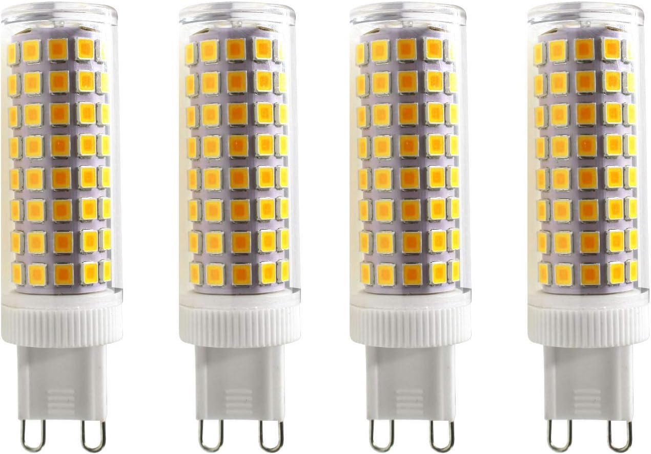 Mechok G9 LED Bulbs, Non-Dimmable 110V 7W Warm White 3000K, 100 X 2835 SMD Energy Saving Light Bulbs (60W Halogen G9 Led Bulb Equivalent) for Light Fitting (4 Pack)