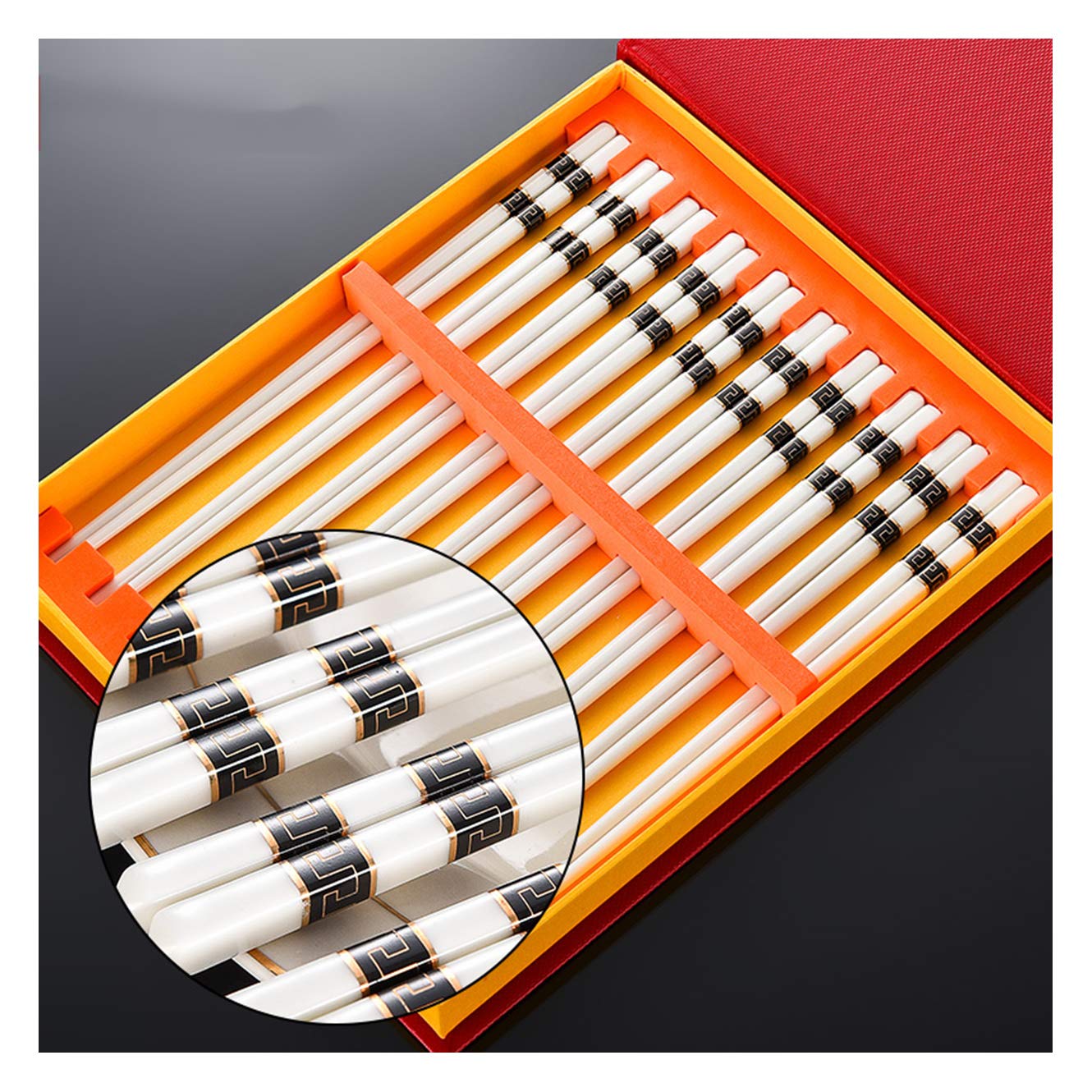 Baguettes en céramique réutilisables, Coffret Cadeau de Baguettes en Porcelaine, idéal pour Les dîners en Famille, Les Restaurants, Les Plats Chinois, Japonais, coréens e