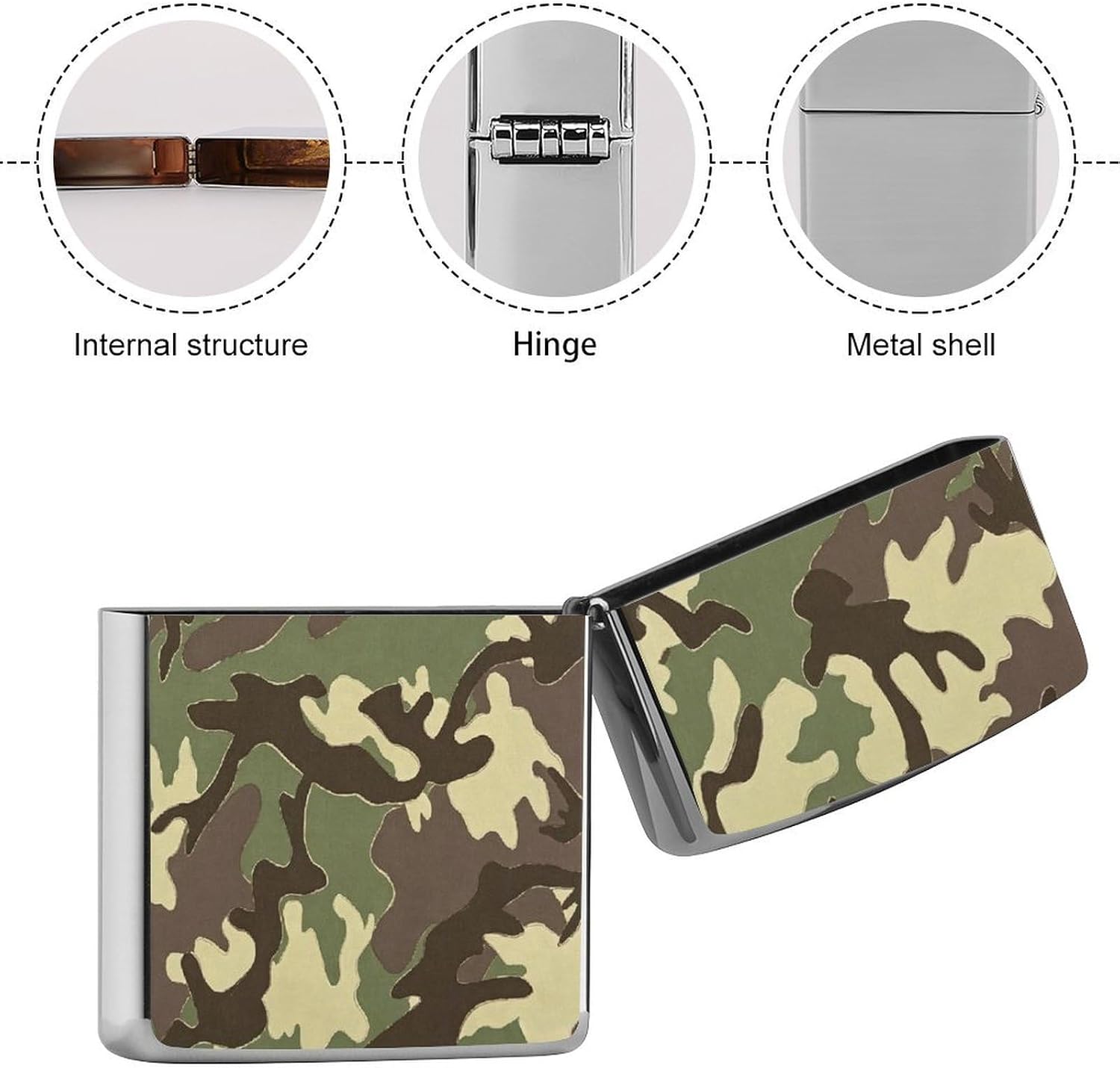 Camo Forest Metal Lighter Case Cover Lighter Sleeve