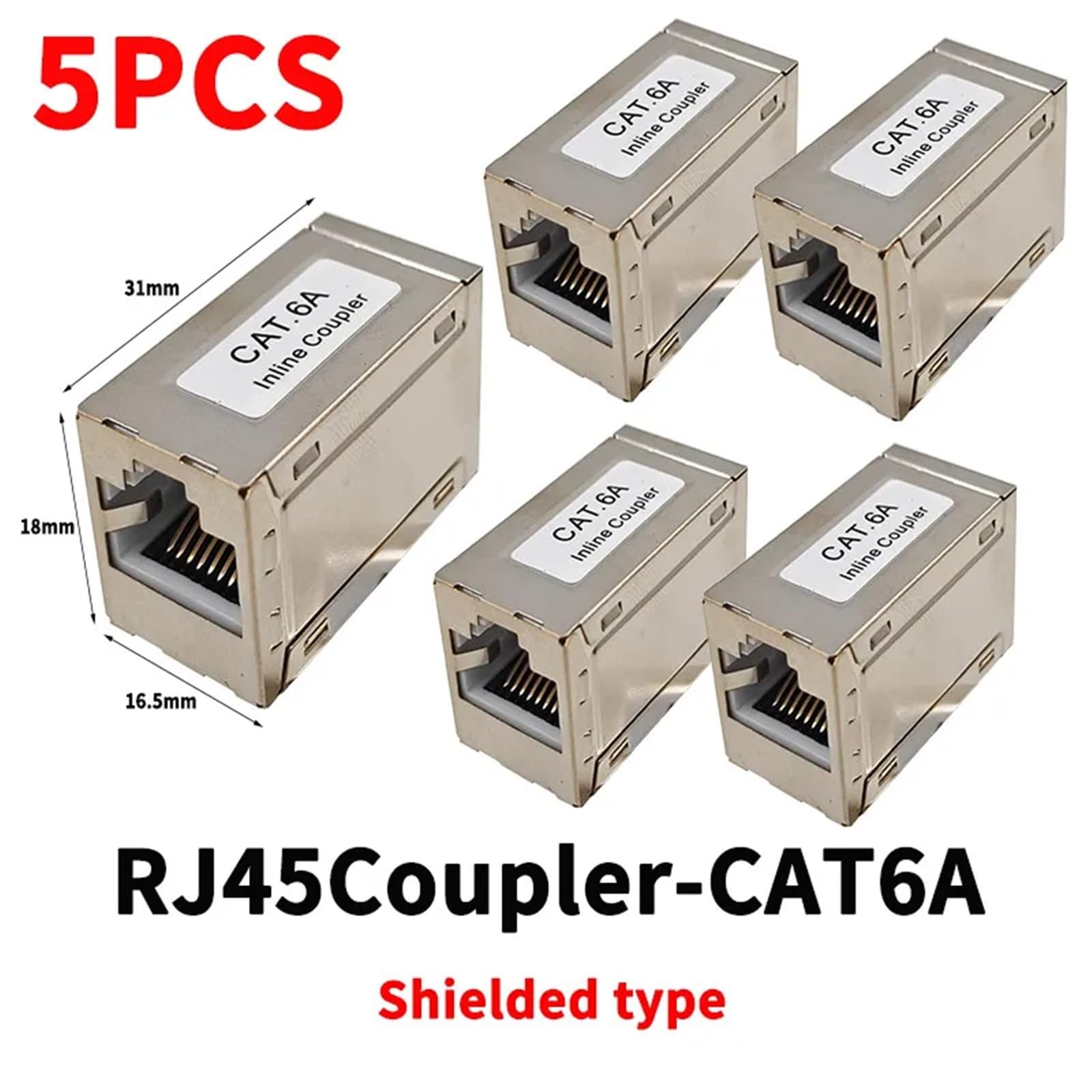 5 szt. RJ45 Cat6 ekranowany modułowy kabel sieciowy Ethernet LAN przedłużacz łącznik adapter złącza