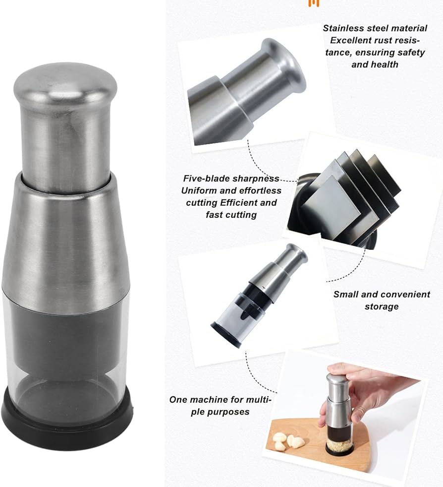 Tritatutto Manuale, Tritatutto Manuale Per Cipolla, Tritatutto Per Aglio Con Contenitore, Tritatutto Manuale Per Noci, Tritatutto Manuale In Acciaio Inossidabile Per Cipolle, Aglio