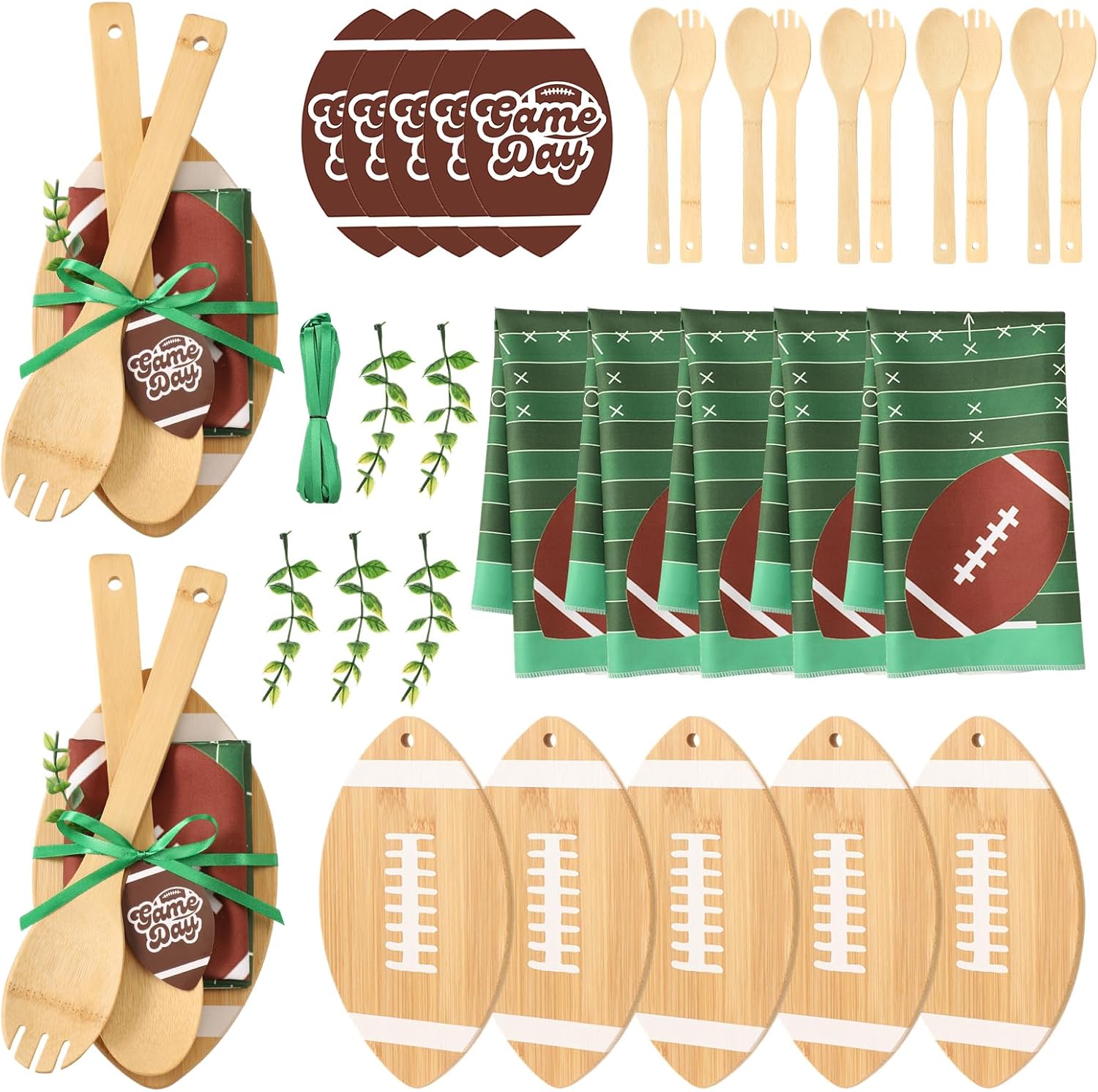 Geelin 31 Pcs Football Kitchen Gift Set, Cutting Board Towels