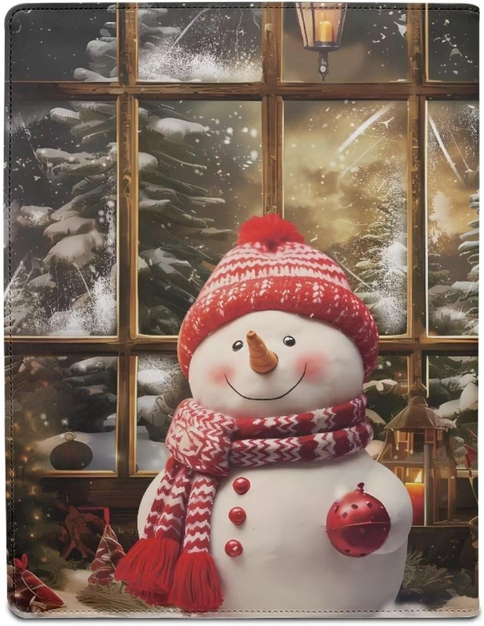 Christmas Snowman Office Padfolio Folder Leather Portfolio, A4 Document Folder Legal Pad Padfolio Halloween Gifts Writing Letter Notepad Clipboard Clip