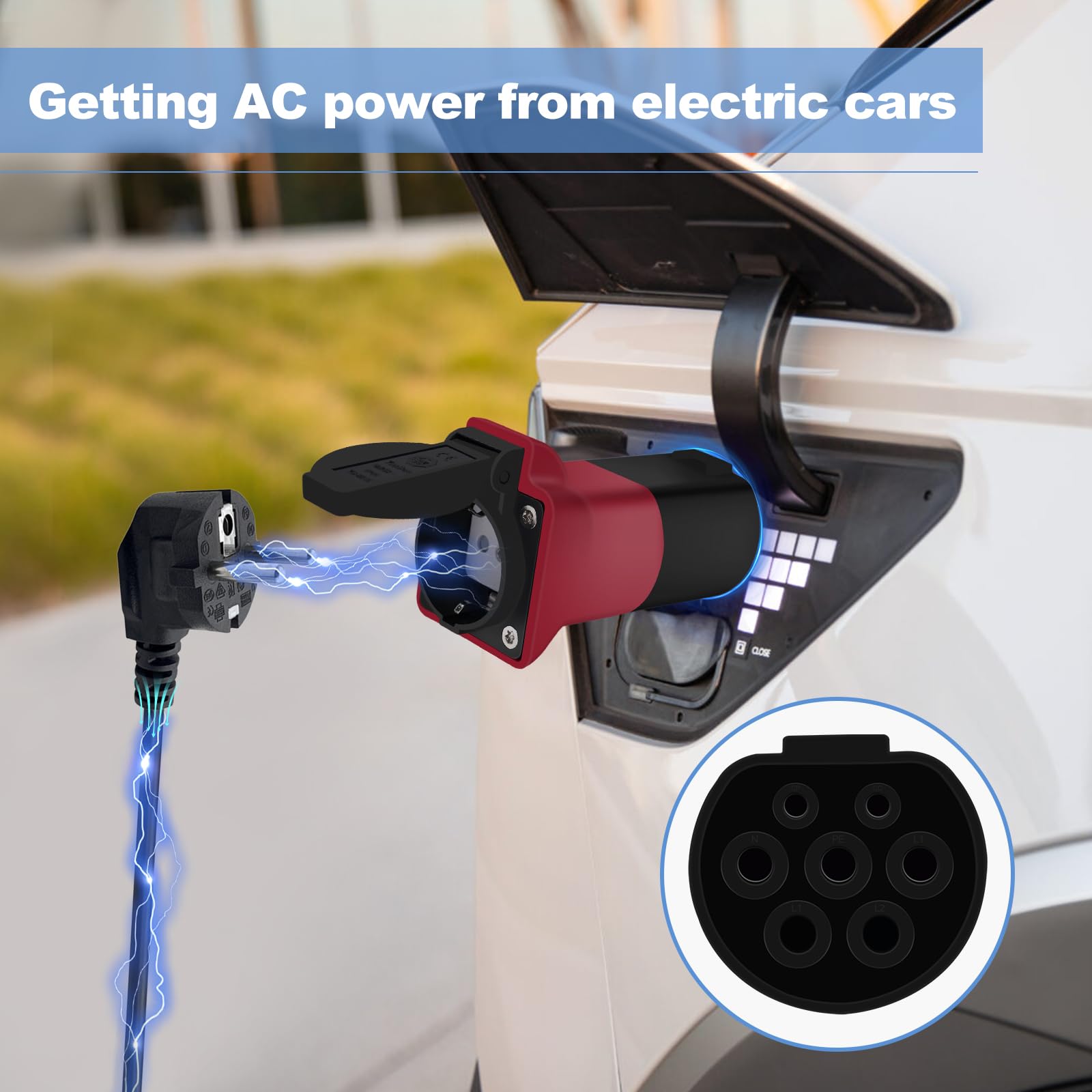 V2L Adapter voor Kia & Hyundai EV, 3,5 KW 16 A 220 V adapter van
