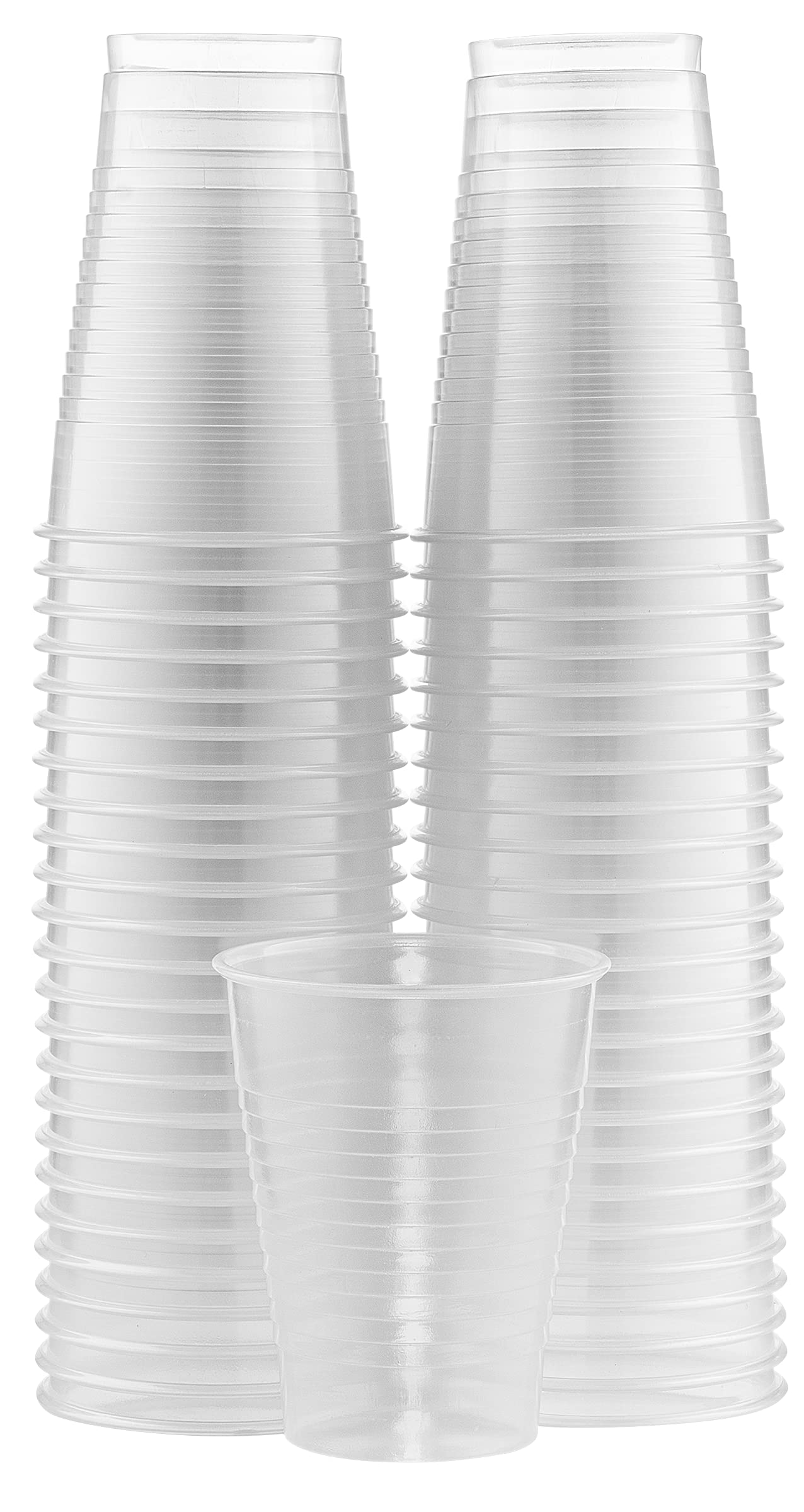 Amcrate Disposable Plastic Cups, Clear Colored Plastic Cups, 12-Ounce Plastic Party Cups, Strong and Sturdy Disposable Cups for Party, Wedding,