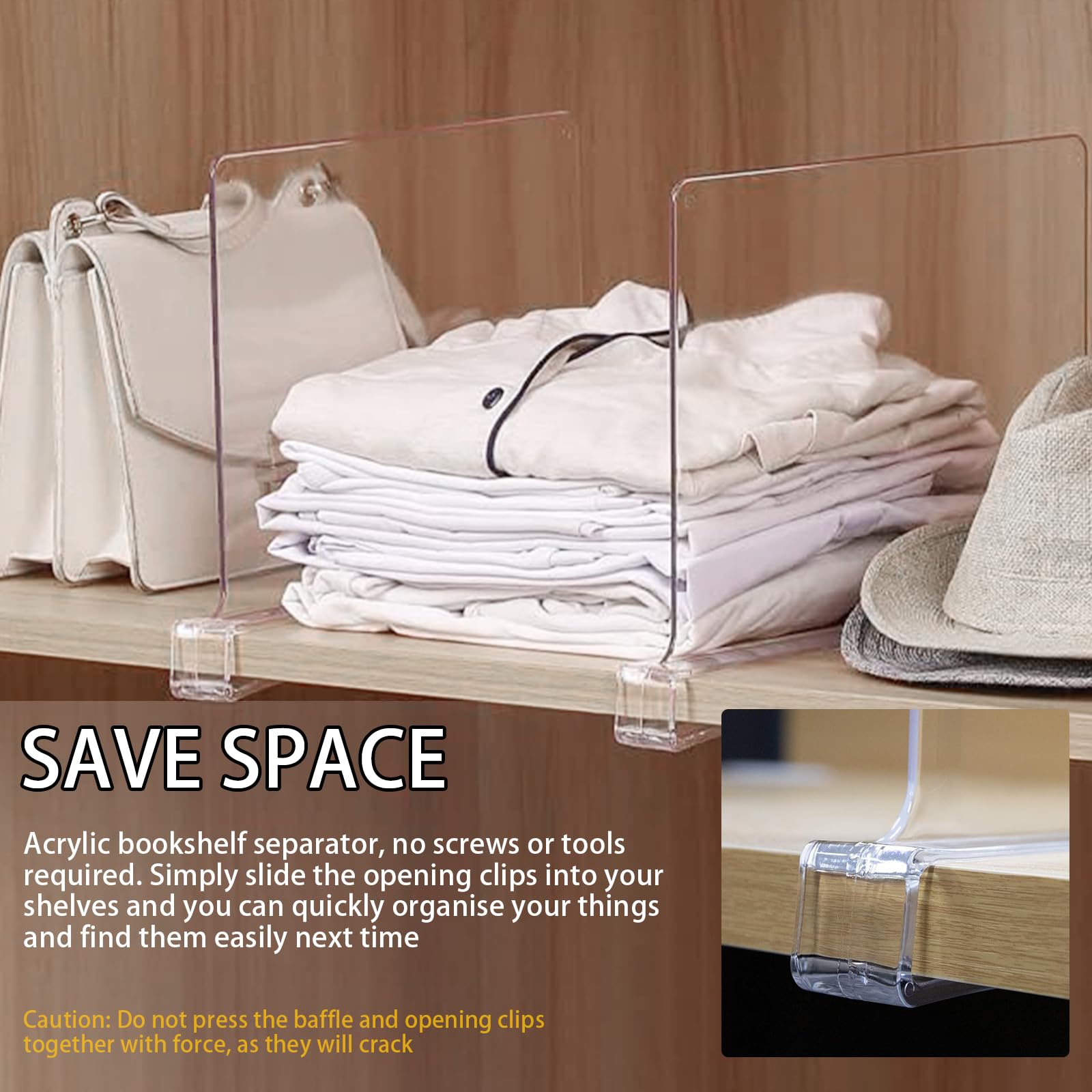 Acryl Regalteiler Schwarz - Schrankorganizer 30x20cm Für Mehr Ordnung