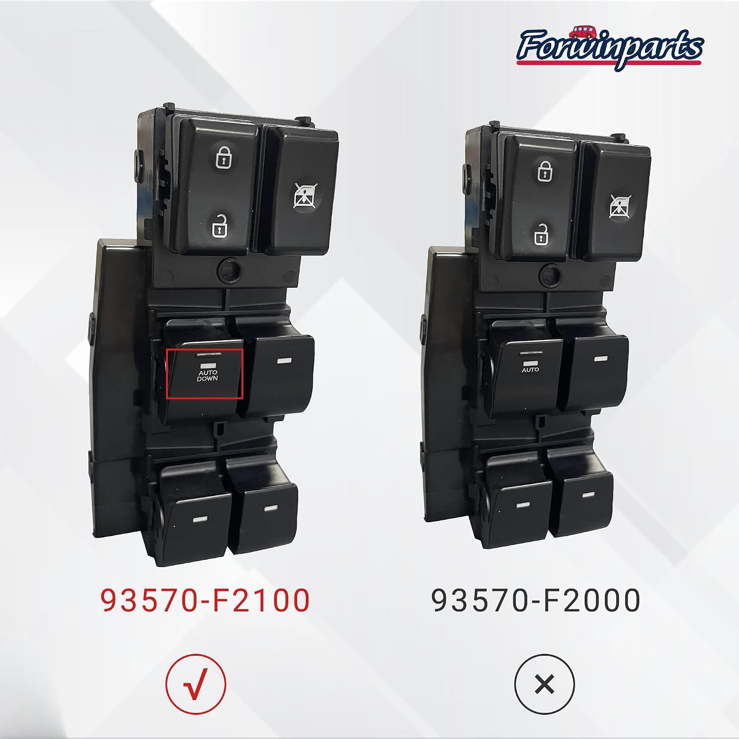 Power Window Switch only for Auto Down for 2017 2018 2019 2020 2021 2022 Hyundai Elantra 93570F2100 93570F21004X only for Auto Down