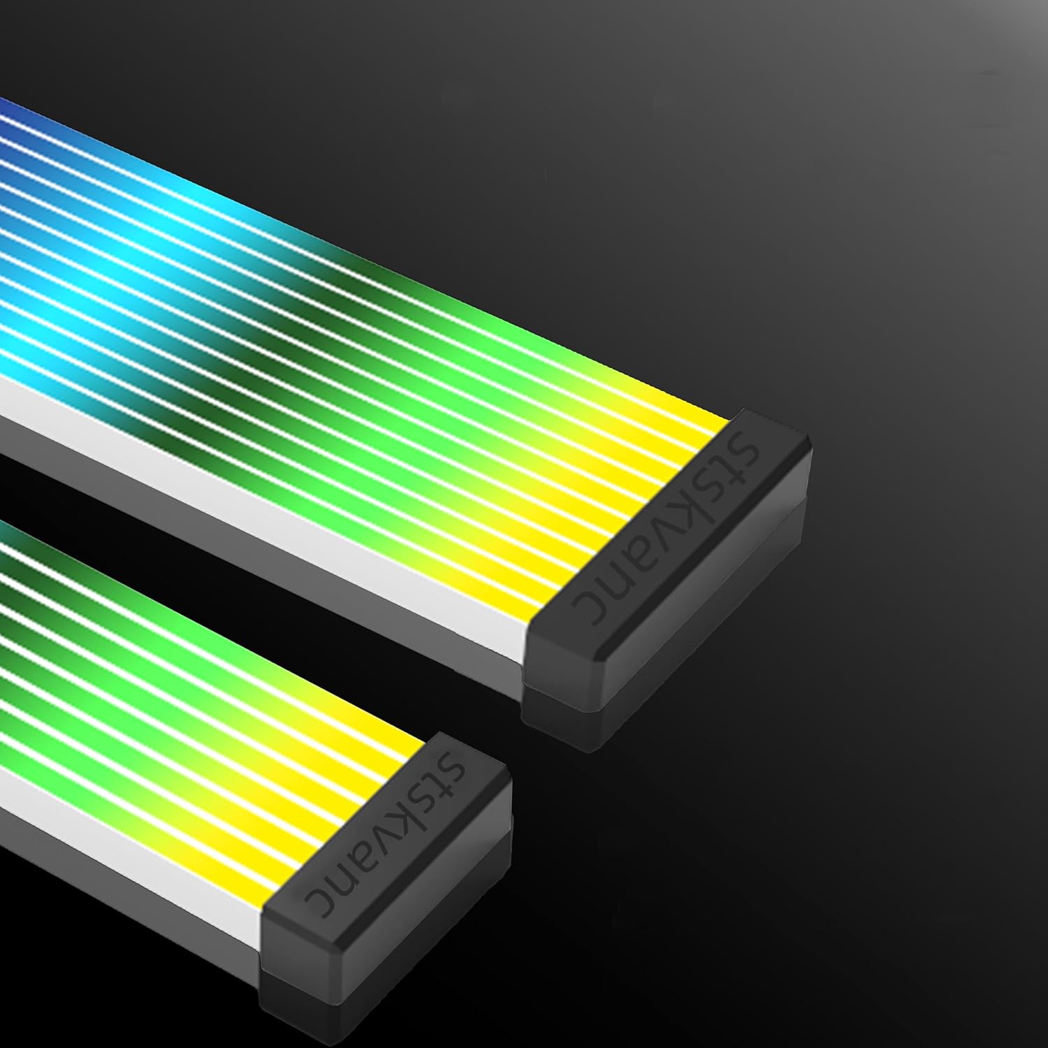 ARGB Neon Cable Lights Kit for PC Motherboard and Graphics Card, Multi-Functional Silicone Flexible LED Strip, 8PIN and 24PIN Kits Connectors with Mounting Clips (Black)