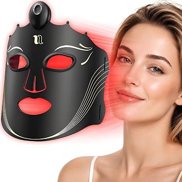 Red Light Therapy Mask with 7 Modes, Cordless LED Face Mask Light Therapy with 850nm Infrared, 660nm Red Light, Portable Design for At Home, Travel Skincare Gifts