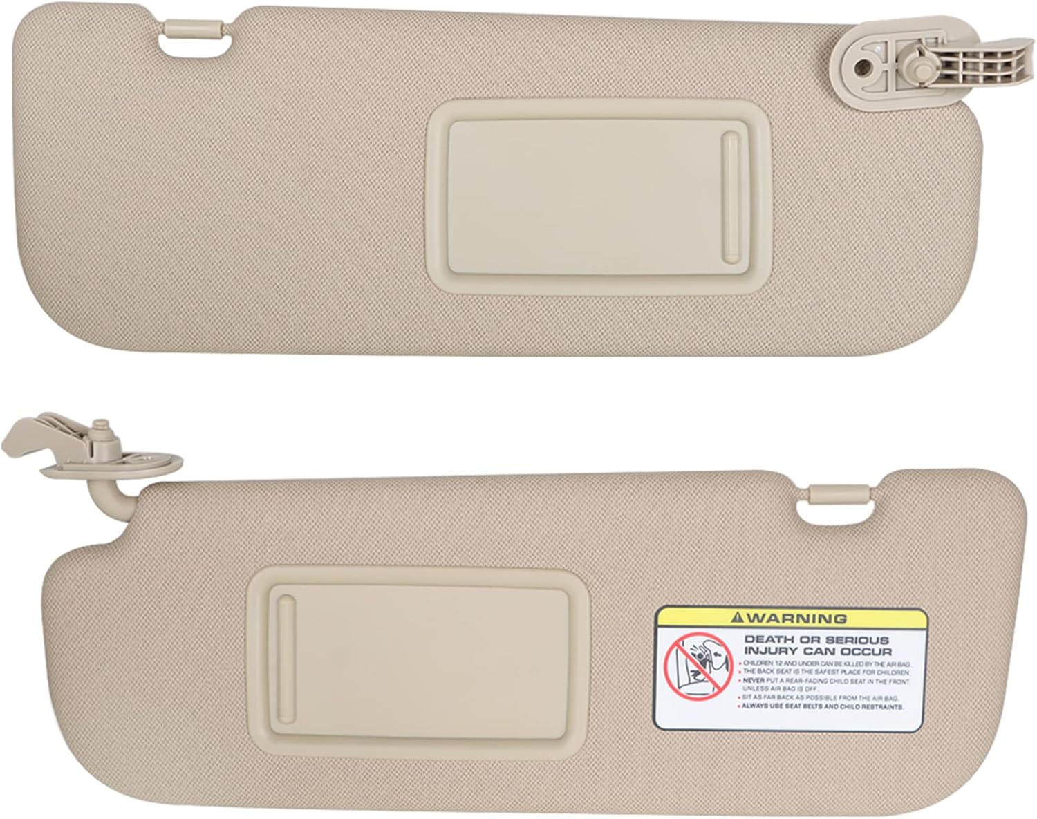 labwork 2 Beige Sun Visor with Makeup Mirror Right and Left Side Replacement for Elan-tra MD 2011-2016 852203X000 852103X000