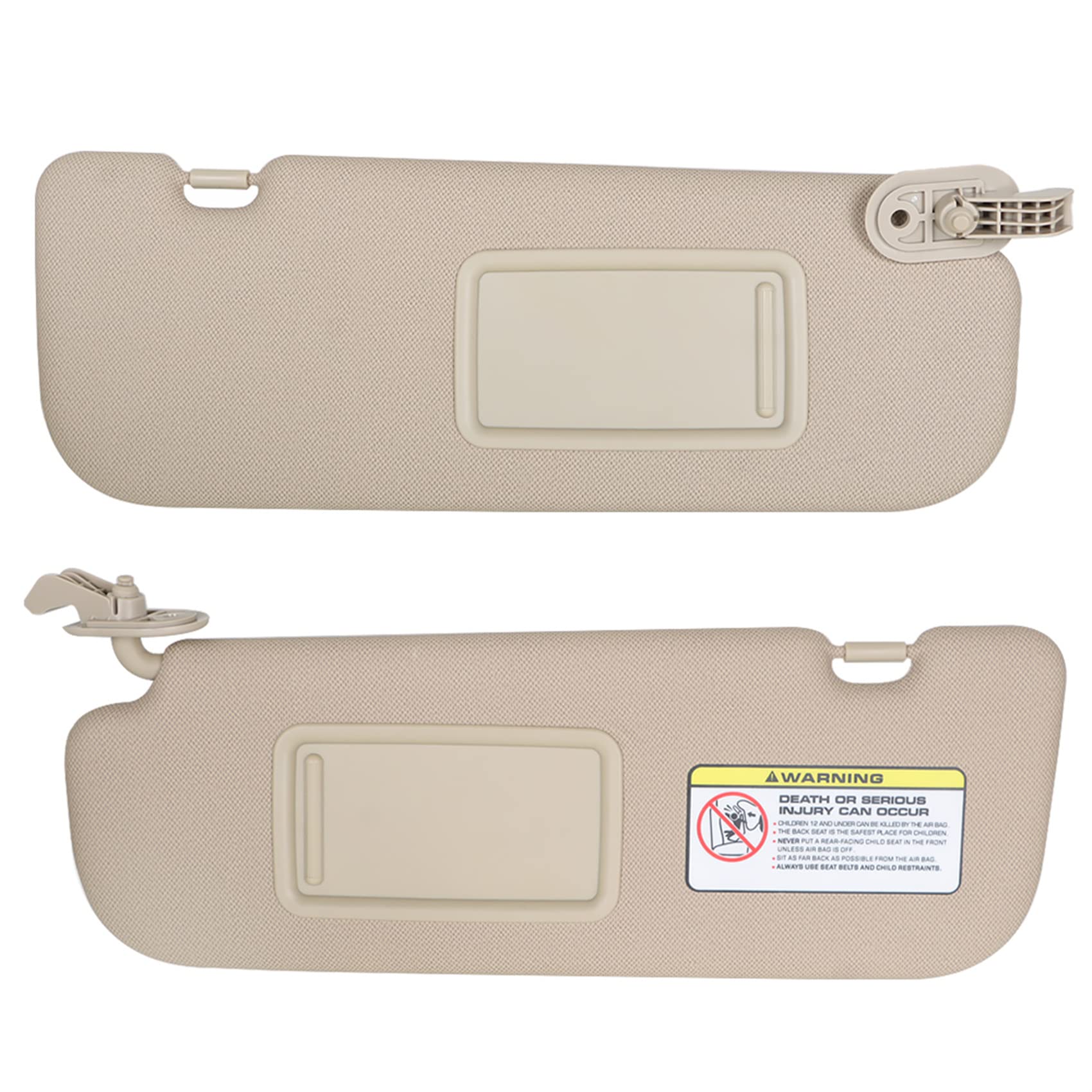 labwork 2 Beige Sun Visor with Makeup Mirror Right and Left Side Replacement for Hyundai Elantra MD 2011-2016 852203X000 852103X000