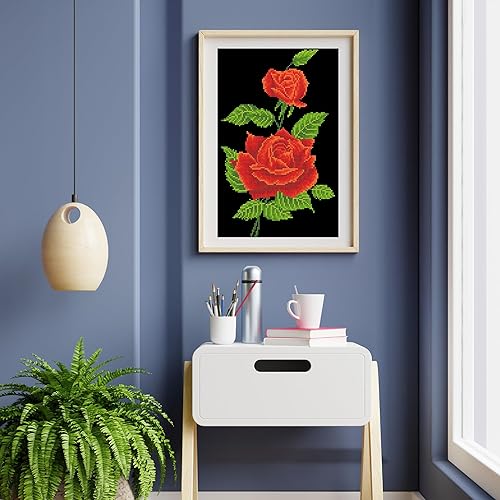 Miniatura 4 de DIAMOND DOTZ Kits de pintura de diamantes de ramillete de rosas rojas para adultos, kits de arte de diamantes, un kit de manualidades creativo