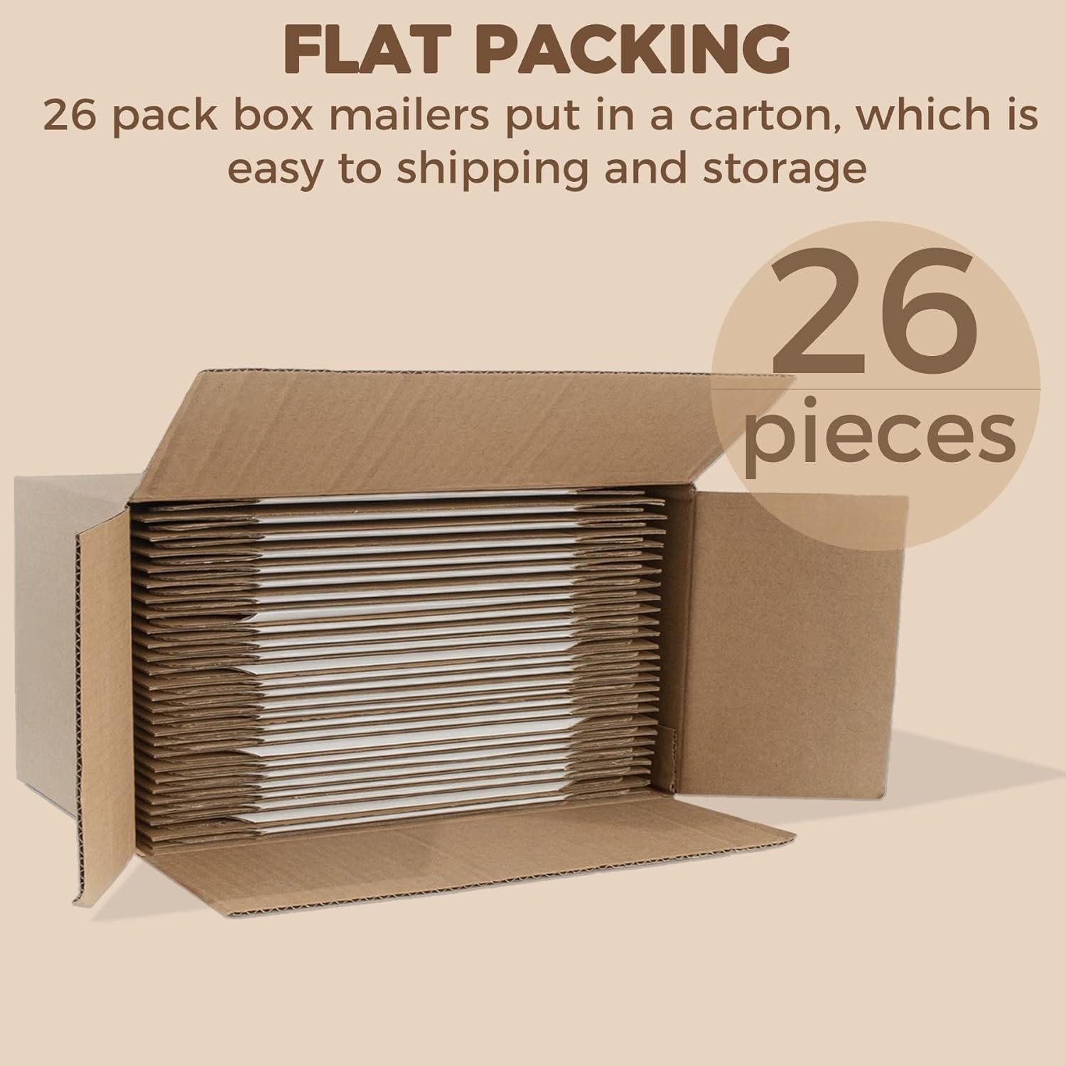 Golden State Art, 9x6x2 inches Shipping Boxes Pack of 26, White Corrugated Cardboard Boxes for Mailing Packing Literature Mailer