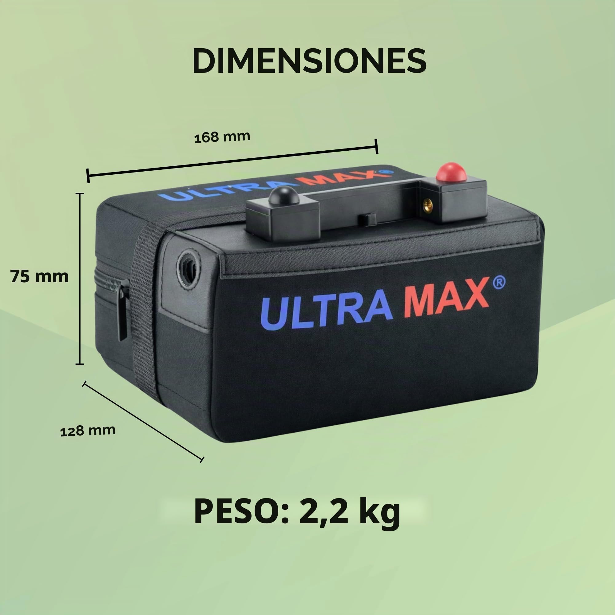 ULTRA MAX ULTRAMAX ULTRA MAX Li18-12 Batería de litio para carrito de golf 18Ah