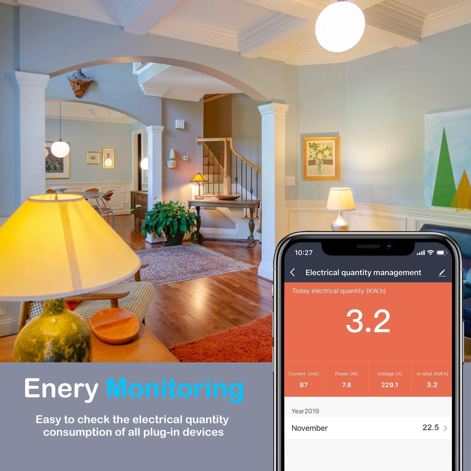 Energy monitoring interface in Smart Life app