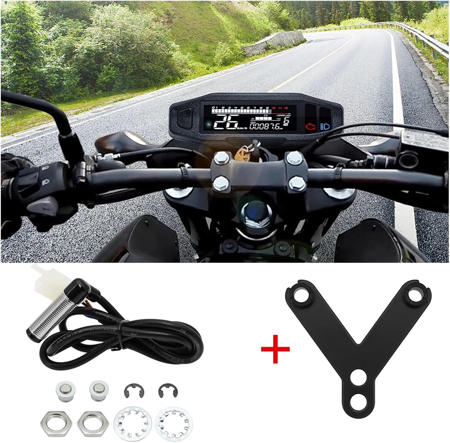 Speedometer Odometer Motorbike Motorcycle Speedometer Dashboard Speedometer Oil Gauge Tachometer Odometer Turn Signal Light Indicator Digital Speedometer