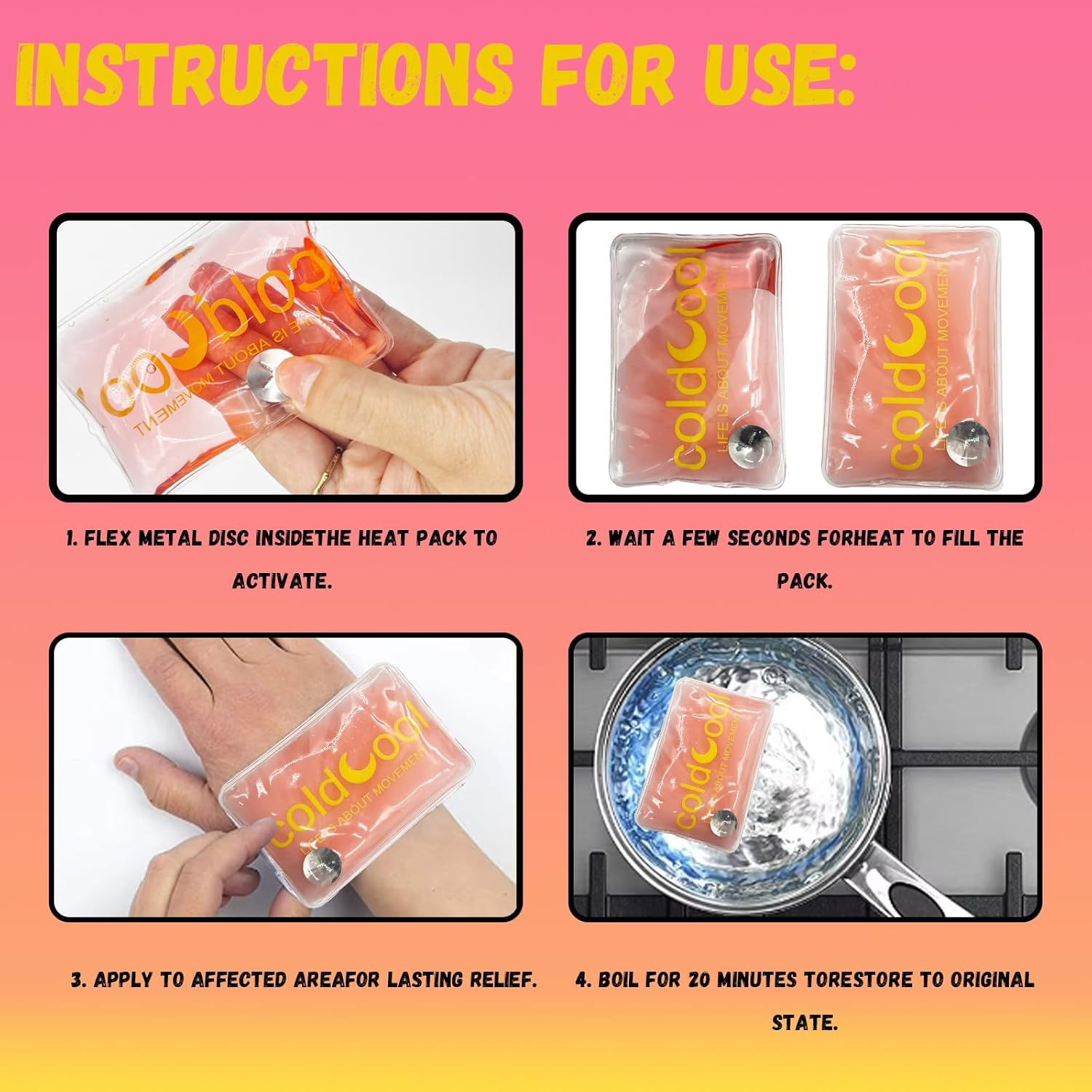Instructions for reactivating the heat pack