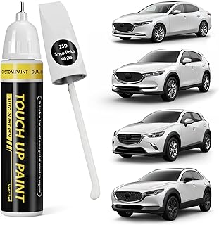 (Snowflake White (25D) Car Touch Up Paint for Mazda,Car Paint Scratch Repair Kit,2 in 1 Premium Scratch Remover Pen with Exact Color-Matched