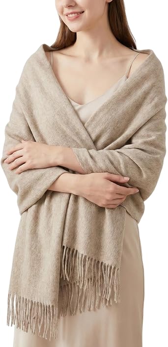 Winter Scarf for Women, Thick Elegant Wool Wrap Shawl | Wool blend soft warmth,elegant solid color,travel scarf shawl blanket,wedding bridal evening party,gift for her