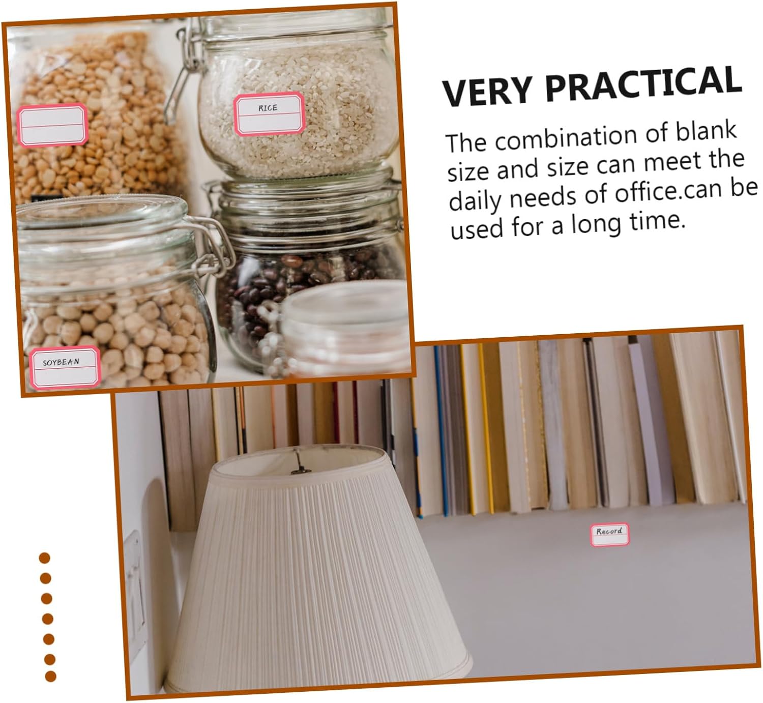 SECFOU 136sheets Handwriting Sticky Labels Portable Self-Adhesive Office Product Stickers for Organizing Boxes Containers Home Labeling Multi-Function Easy to Use Space-Saving Design