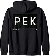 PEK Airport Code Beijing China Retro World Traveler Zip Hoodie