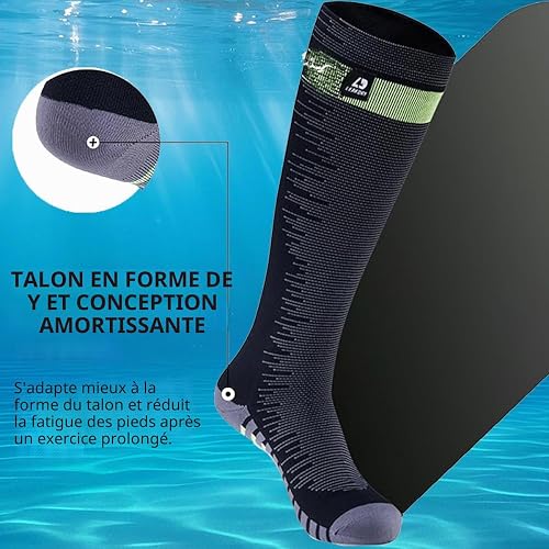 OTTERSHELL Waterproof Thermal Knee Socks with Merino Wool,Ideal for Hiking, Cycling, and Outdoor Adventure. (L, Black - Knee) - 7
