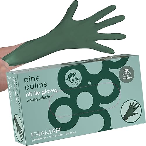 Miniatura 1 de FRAMAR Guantes verdes desechables sin látex, guantes de nitrilo resistentes medianos, guantes desechables medianos, guantes de nitrilo medianos,